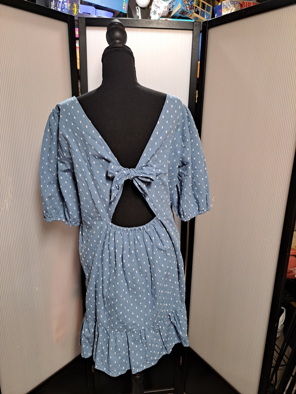 Blue Dot Tie-Back Sundress